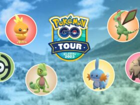 Pokemon Go Tour logo surrounded by featured Hoenn Pokemon