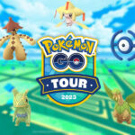 Shiny Pokemon surrounding the Pokemon Go Tour 2023 logo