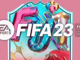 FIFA 23 FUT Birthday card behind logo