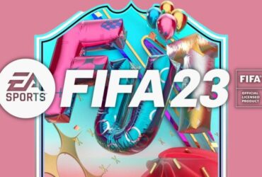 FIFA 23 FUT Birthday card behind logo