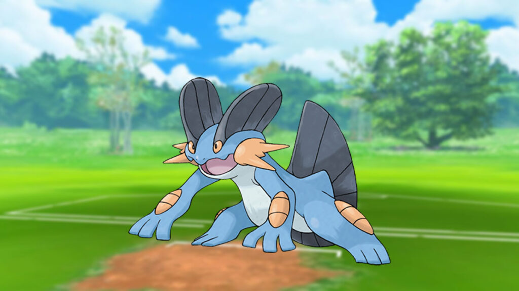 Swampert en un campo de batalla de Pokémon Go