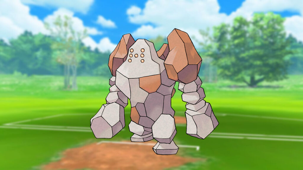 Regirock en un campo de batalla de Pokémon Go