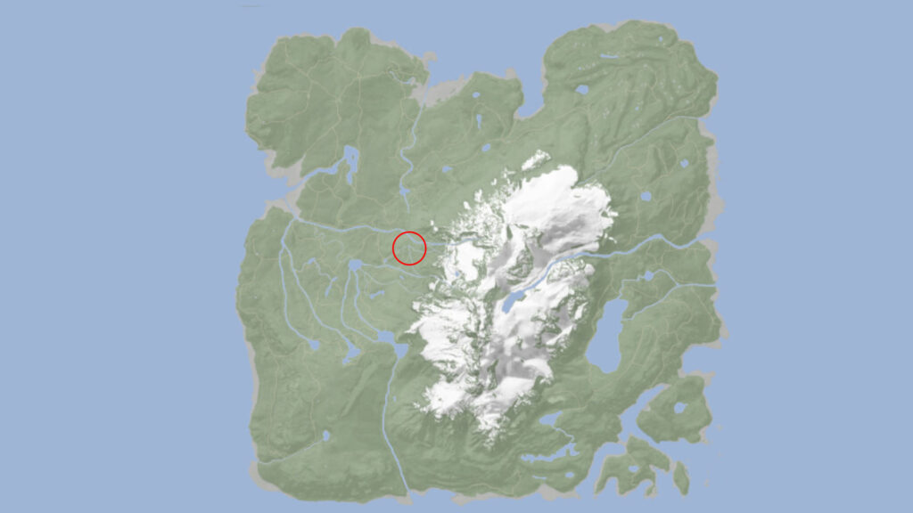 ubicación de la pala marcada en el mapa de los hijos del bosque