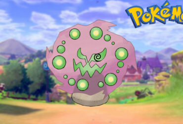 Spiritomb and a Pokemon logo