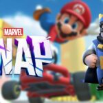 Marvel Snap logo, Clash Royale's King, and Mario Kart Tour cover