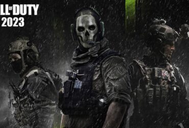 Ghost and Modern Warfare 2 Operators with CoD 2023 logo