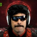 Dr Disrespect on stream with Warzone 2 logo