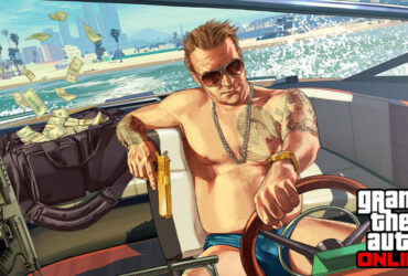 GTA 5 character in speedboat