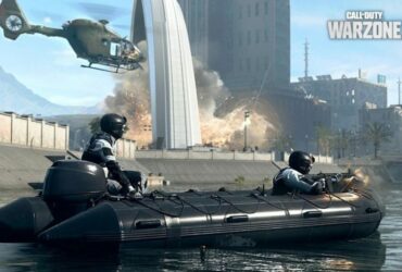 Warzone 2 players riding in boat