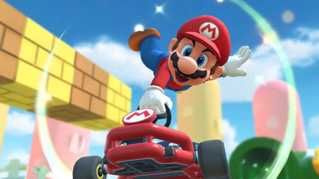 Mario haciendo un truco en su Kart