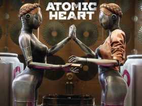 Atomic Heart robots holding hands