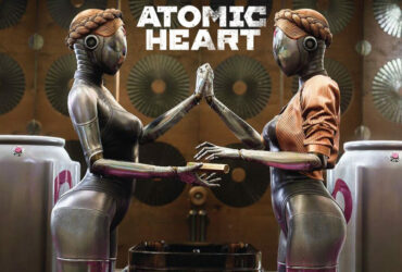 Atomic Heart robots holding hands