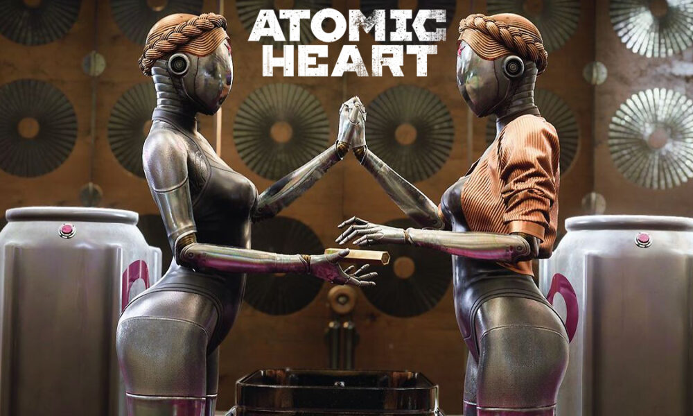 Atomic Heart robots holding hands