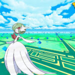 mega gardevoir in a pokemon go background with logo