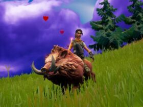 fortnite character riding a boar