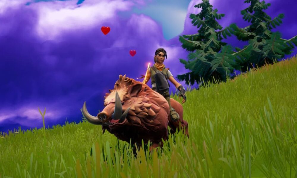 fortnite character riding a boar