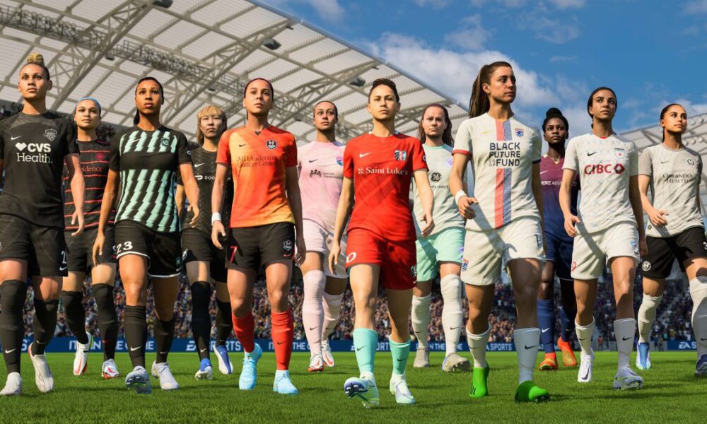 FIFA 23 NWSL players in a line