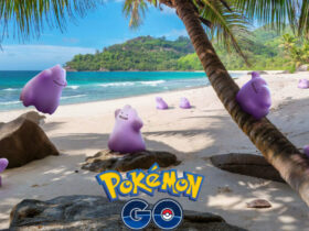 Many Ditto in a beach in Pokemon Go