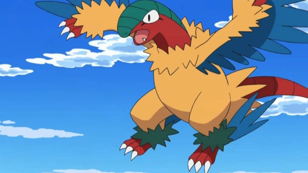 Archeops, uno de los Pokémon más raros de Pokémon Go, volando 