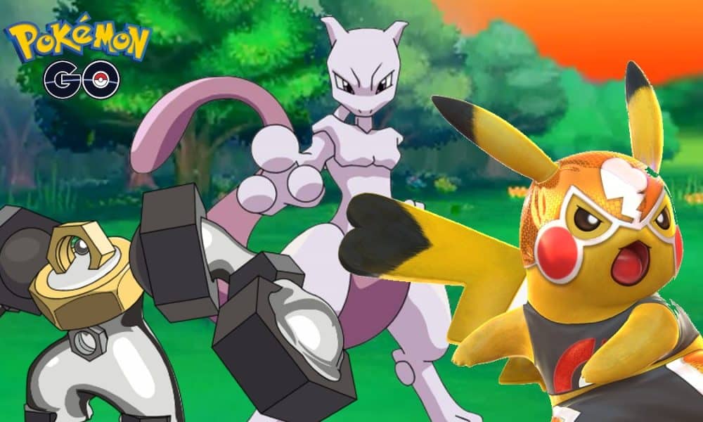 Mewtwo, Melmetal, and Libre Pikachu in Pokemon Go