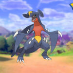 Garchomp in a Pokemon Sword and Shield background