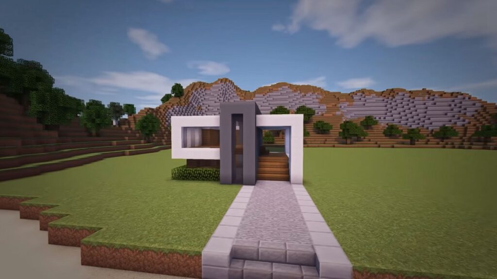 Diseño minimalista de casa moderna en Minecraft