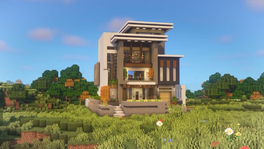 Casa moderna de supervivencia en Minecraft