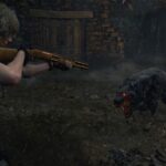 leon fighting the savage mutt in resident evil 4 remake