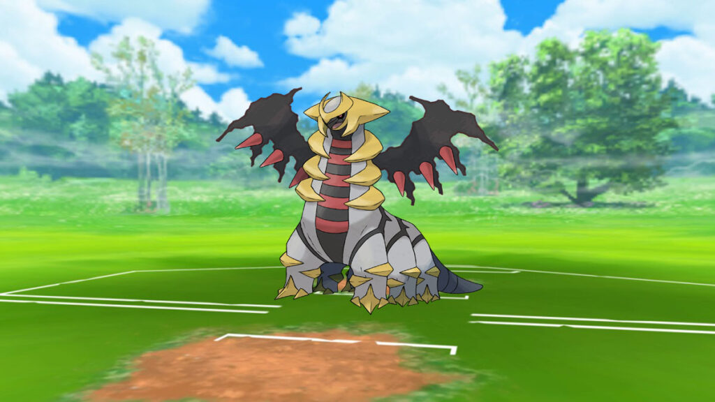 Giratina en un campo de batalla de Pokémon Go