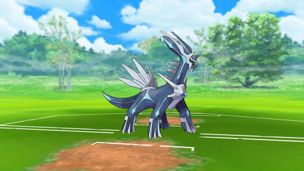 Dialga en un campo de batalla de Pokémon Go