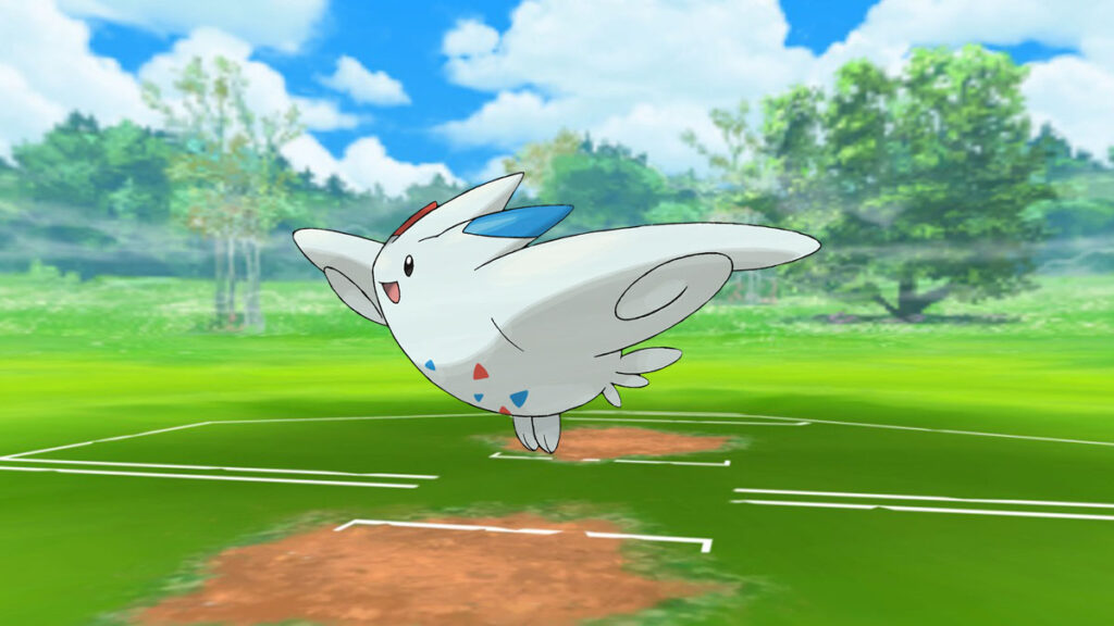 Togekiss en un campo de batalla de Pokémon Go