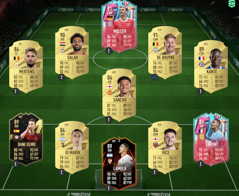 FIFA 23 SBC Solution 89 Plantilla clasificada Kante