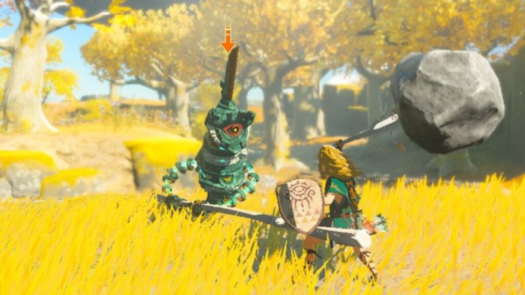 Link usando un arma fusionada en Tears of the Kingdom