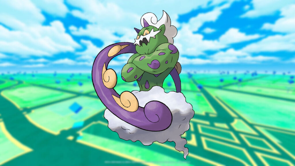 Tornadus en un fondo de Pokémon Go