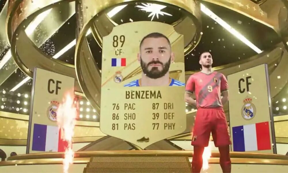 FIFA 23 pack opening animation with Benzema