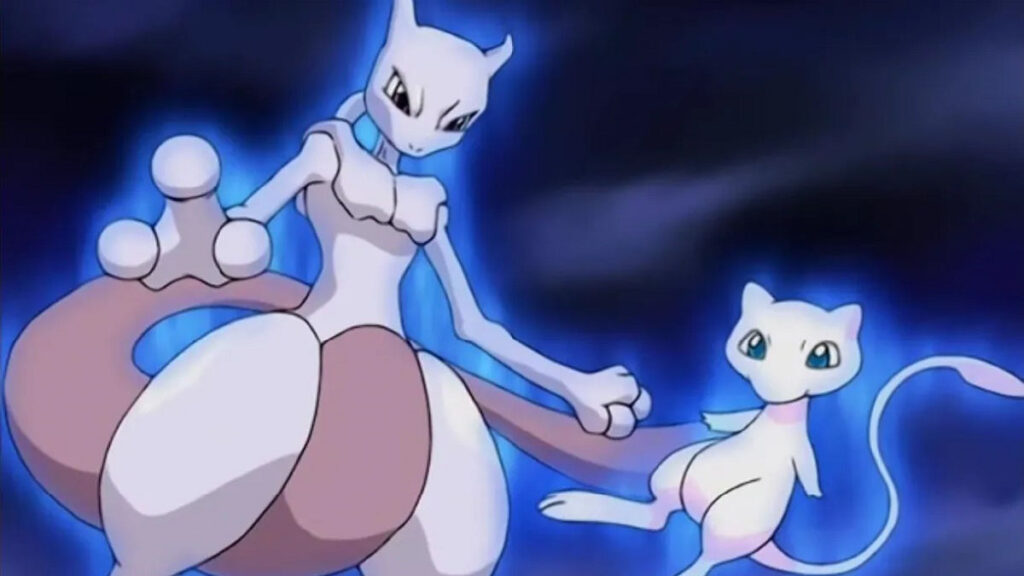 Mew y Mewtwo en el anime de Pokémon