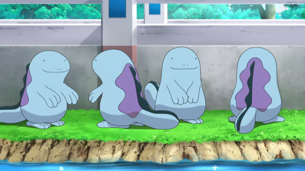 Cuatro Quagsire en el anime de Pokémon