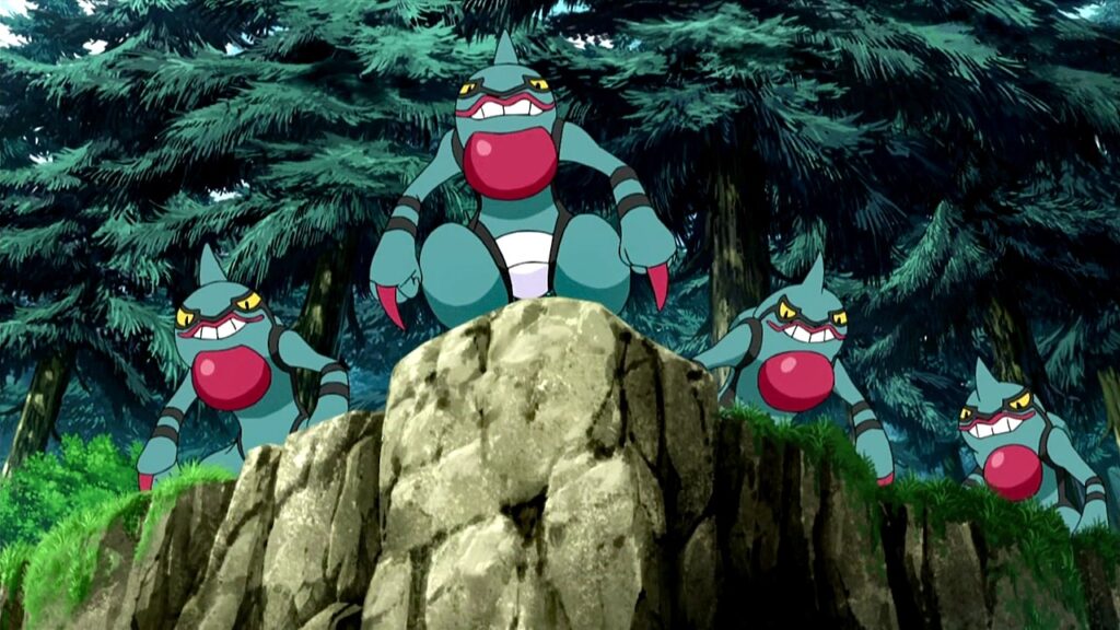 Toxicroak en el anime de Pokémon