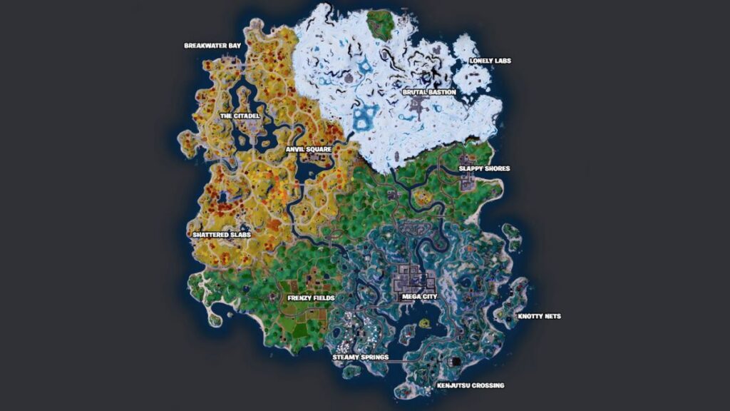 Mapa de la Temporada 2 del Capítulo 4 de Fortnite