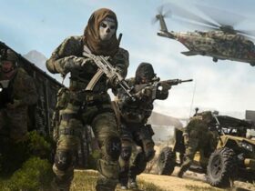 modern warfare 2 operators running with helicopter and vehicle in the background