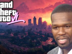 50 Cent with GTA 6 logo