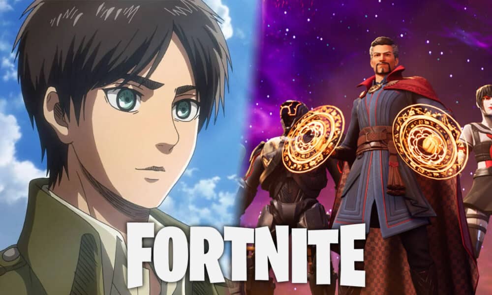 attack on titan eren and fortnite doctor strange