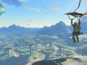 Link flying over map in The Legend of Zelda: Tears of the Kingdom