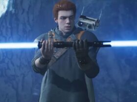 Cal Kestis holding dual lightsaber in Star Wars Jedi: Survivor