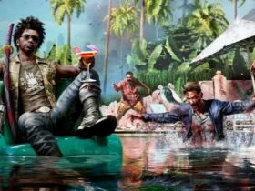 Dead Island 2 character sat in pool