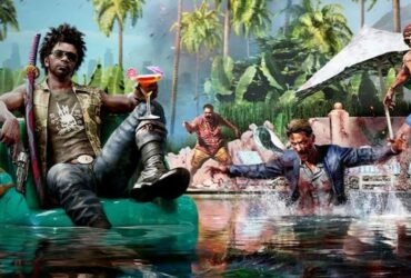 Dead Island 2 character sat in pool