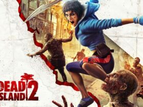 dead island 2 key art character with blade and zombies