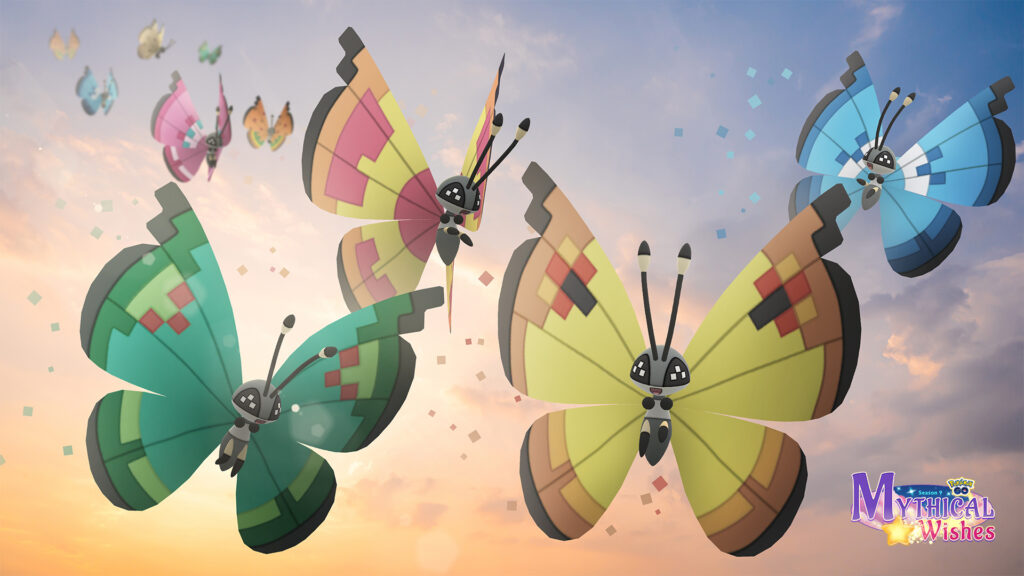 Imagen promocional de muchos Vivillon en Pokémon Go