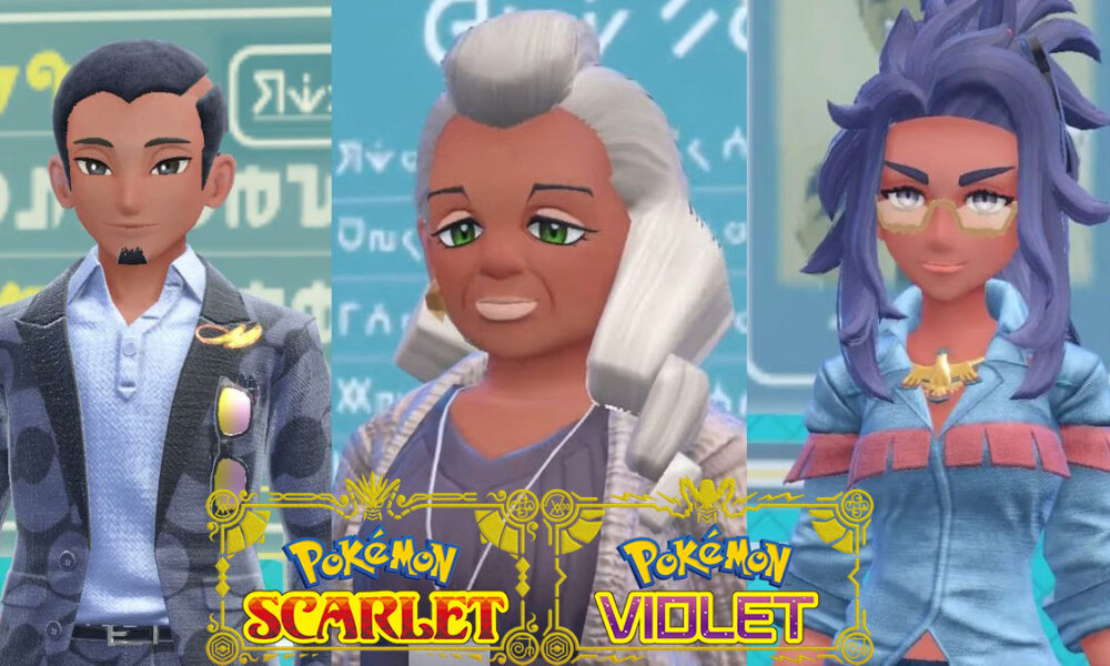 Three Pokemon Scarlet and Violet Academy teachers