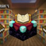 Enchanted books and table in Minecraft